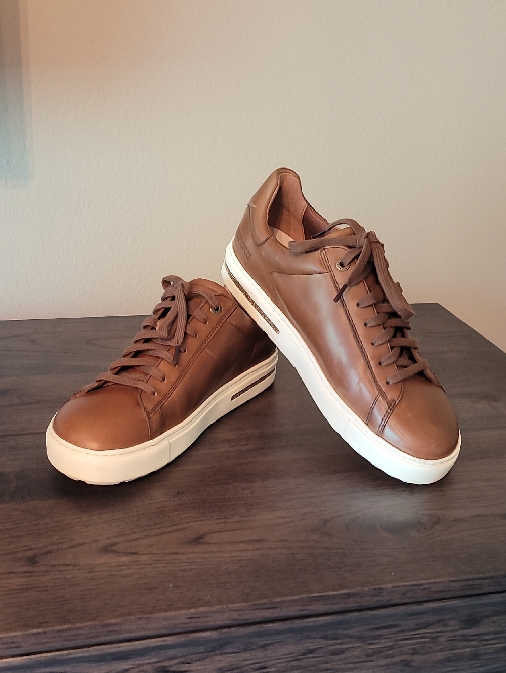Birkenstock Bend Low Sneaker Size 39 8/8.5 Narrow Color Cognac